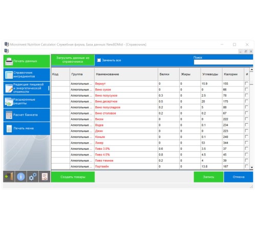 Microinvest Nutrition Calculator